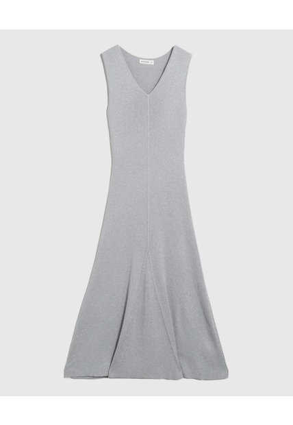 Vestido Escote V Tejido Para Mujer  Plata Patprimo