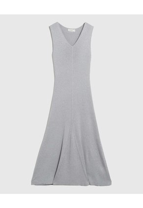 Vestido Escote V Tejido Para Mujer Plata Patprimo