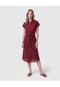 Vestido Camisero Con Cinturón Para Mujer  Vino Patprimo de Patprimo