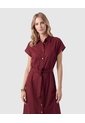 Vestido Camisero Con Cinturón Para Mujer  Vino Patprimo de Patprimo