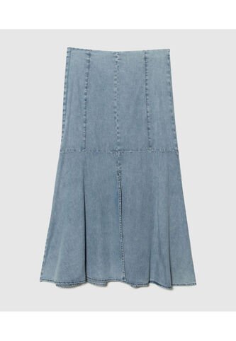 Falda Para Mujer Largo Color Azul  Marca Patprimo #30140359 Patprimo