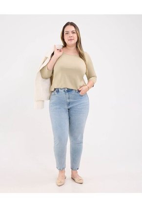 Camiseta Para Mujer Manga 3/4 Cuello Redondo Color Café Marca Patprimo #14091424