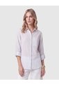 Camisa A Rayas Con Bolsillo Para Mujer  Azul Patprimo de Patprimo