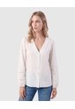 Blusa Cuello En V Detalles Calados Mujer  Blanco Patprimo de Patprimo