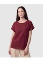Blusa Manga Corta Dobladillo Para Mujer  Vino Patprimo de Patprimo