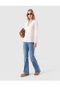 Blusa Cuello En V Detalles Calados Mujer  Blanco Patprimo de Patprimo