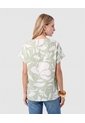 Blusa Manga Corta Dobladillo Para Mujer  Verde Patprimo de Patprimo