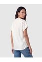 Blusa Cuello Mao A Rayas Para Mujer  Blanco Patprimo de Patprimo