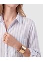 Camisa A Rayas Con Bolsillo Para Mujer  Azul Patprimo de Patprimo