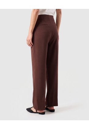 Pantalón Recto Tiro Alto Para Mujer  Café Patprimo