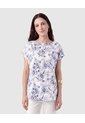 Blusa Estampada Cuello Redondo Para Mujer  Blanco Patprimo de Patprimo