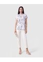 Blusa Estampada Cuello Redondo Para Mujer  Blanco Patprimo de Patprimo