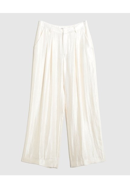 Pantalón Bota Ancha Con Prensas Para Mujer  Blanco Patprimo