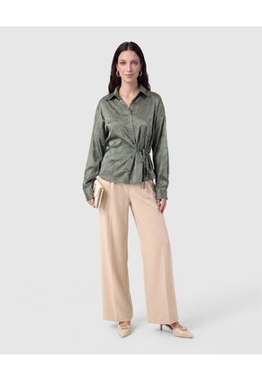 Camisa Amarre En Cintura Para Mujer  Verde Patprimo