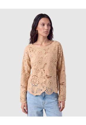 Saco Tejido Para Mujer Café Patprimo