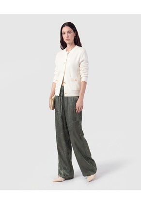 Pantalón Estampado Fluido Para Mujer Verde Patprimo
