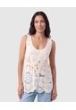 Camiseta Sisa Tejida Texturizada Para Mujer  Crema Patprimo de Patprimo