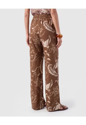Pantalón Estampado Bota Ancha Para Mujer Café Patprimo