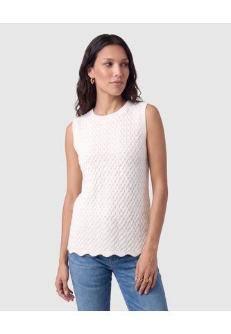 Camiseta Sisa Tejida Texturizada Para Mujer  Blanco Patprimo Patprimo