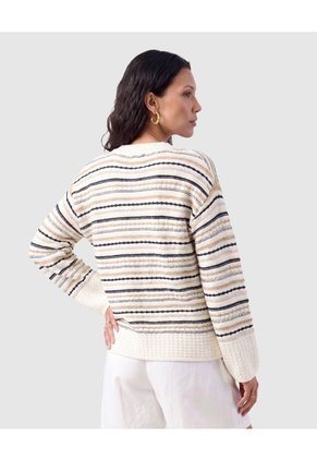 Saco Tejido Cuello Lazo Para Mujer  Crema Patprimo