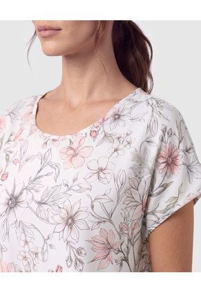 Blusa Manga Corta Caída Para Mujer Blanco Patprimo