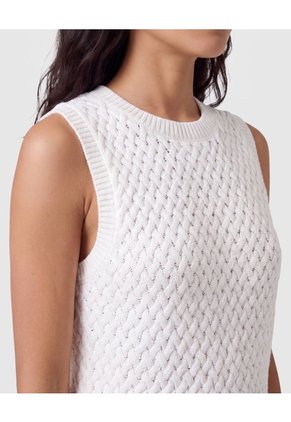 Camiseta Sisa Tejida Texturizada Para Mujer  Blanco Patprimo