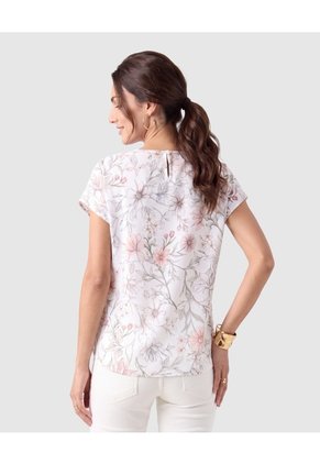 Blusa Manga Corta Caída Para Mujer Blanco Patprimo