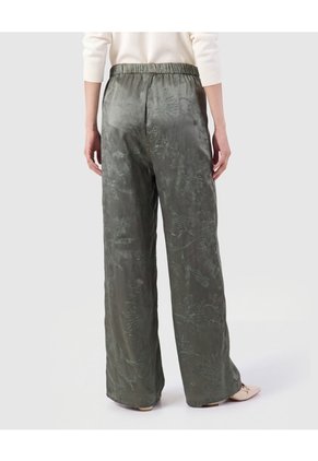 Pantalón Estampado Fluido Para Mujer Verde Patprimo