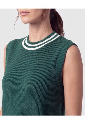 Chaleco Tejido De Punto Para Mujer Verde Patprimo