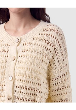 Saco Calado Con Botones Para Mujer Crema Patprimo