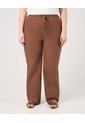 Pantalón Con Cordón Ajustable Para Mujer Curvy  Café Patprimo de Patprimo