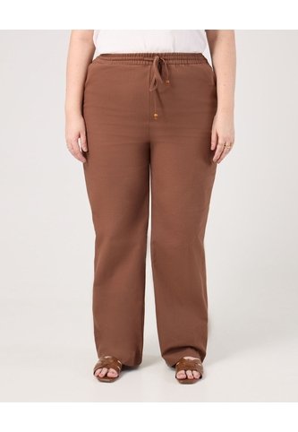 Pantalón Con Cordón Ajustable Para Mujer Curvy  Café Patprimo Patprimo