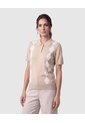 Camiseta Polo Tejido Punto Para Mujer  Beige Patprimo de Patprimo