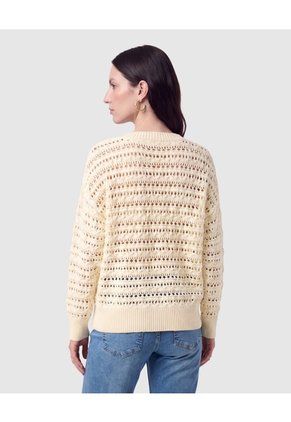 Saco Calado Con Botones Para Mujer Crema Patprimo
