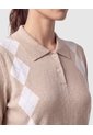 Camiseta Polo Tejido Punto Para Mujer  Beige Patprimo de Patprimo