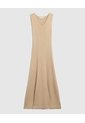 Vestido Escote V Tejido Para Mujer  Dorado Patprimo de Patprimo