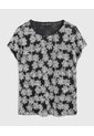Blusa Texturizada Manga Corta Para Mujer  Negro Patprimo de Patprimo