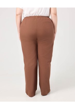 Pantalón Con Cordón Ajustable Para Mujer Curvy Café Patprimo
