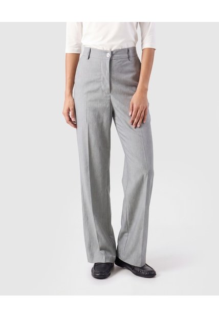 Pantalón Bota Ancha Tiro Alto Para Mujer  Gris Patprimo
