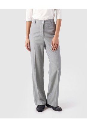 Pantalón Bota Ancha Tiro Alto Para Mujer Gris Patprimo