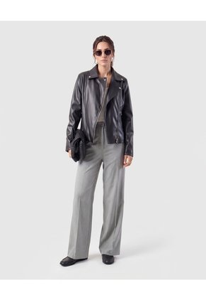 Pantalón Bota Ancha Tiro Alto Para Mujer Gris Patprimo