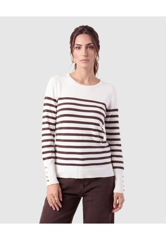 Saco Tejido Botones Puño Para Mujer  Café Patprimo Patprimo