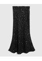 Falda Midi Lentejuelas Para Mujer  Negro Patprimo de Patprimo