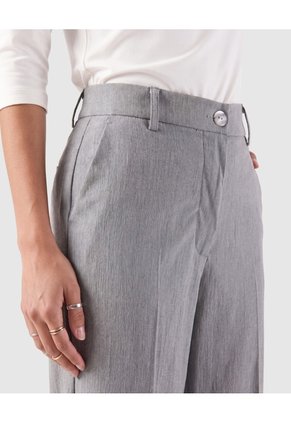 Pantalón Bota Ancha Tiro Alto Para Mujer Gris Patprimo