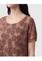 Camiseta Con Bordado De Lentejuelas Para Mujer  Café Patprimo de Patprimo