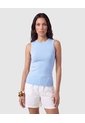 Camiseta Sin Mangas Unicolor Para Mujer  Azul Patprimo de Patprimo