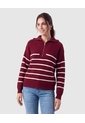 Saco Tejido Cuello Cierre Para Mujer  Vino Patprimo de Patprimo