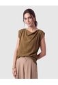 Blusa Cuello Drapeado Para Mujer  Café Patprimo de Patprimo