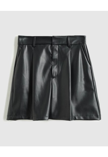 Bermuda En Cuerina Para Mujer  Negro Patprimo