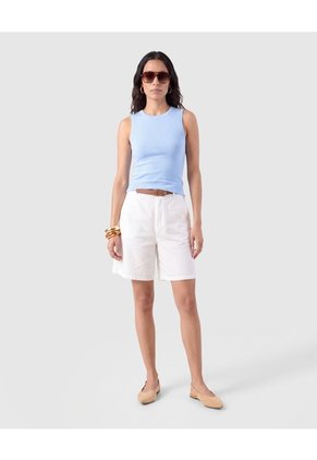 Camiseta Sin Mangas Unicolor Para Mujer  Azul Patprimo